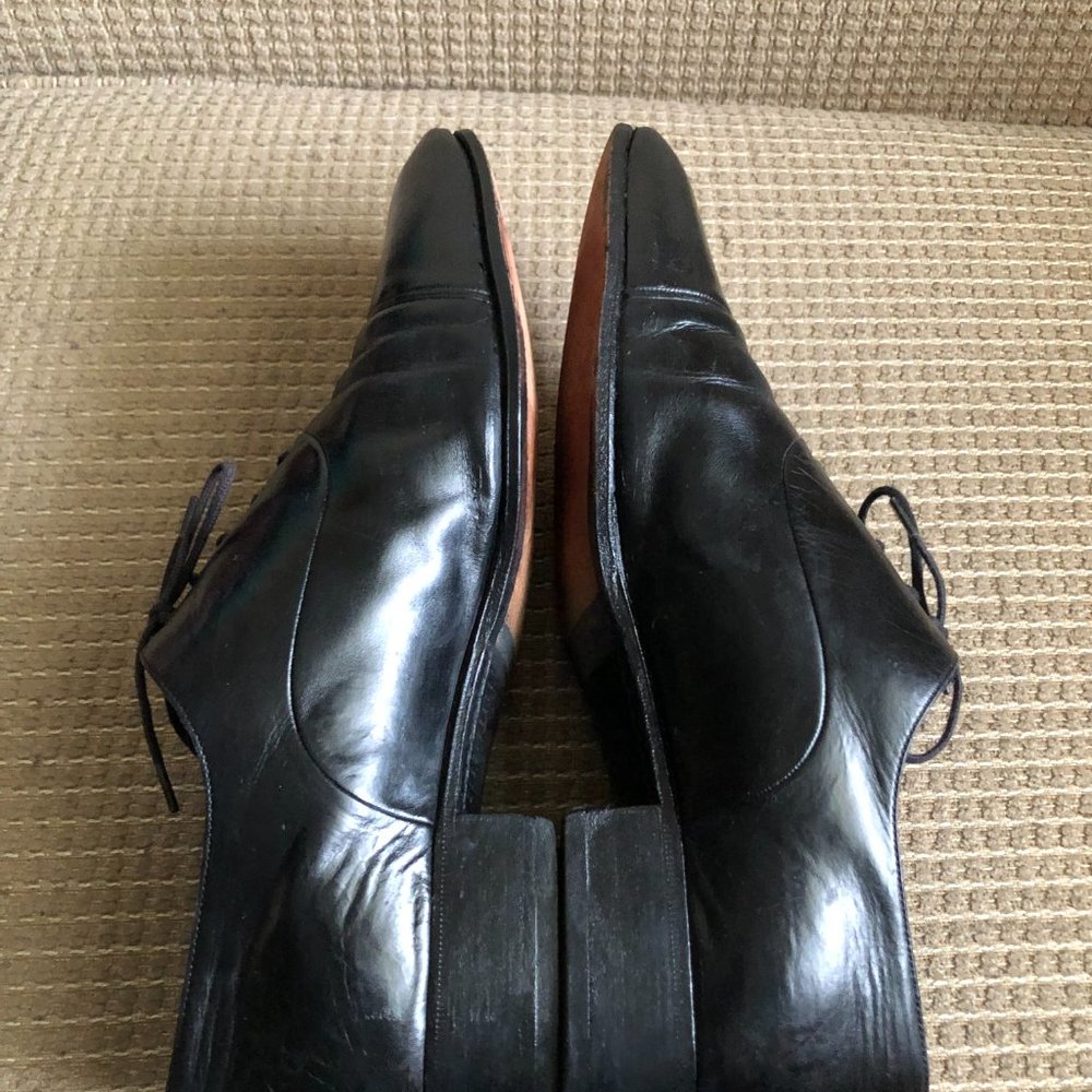 Gucci Men's Vintage  Black Leather Oxfords - Picture 7 of 15
